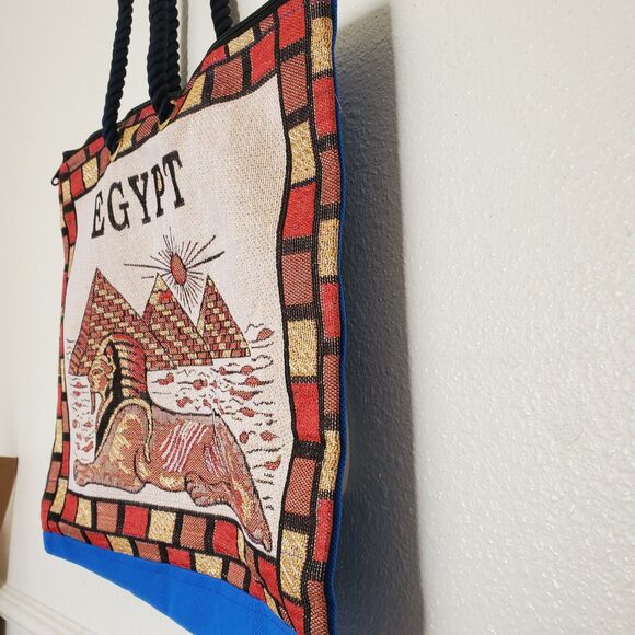 Egyptian King Tut tote Bag 14”x16" Egypt Pyramids Sphinx Tote Bag - Picture 9 of 14
